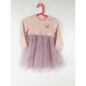 Dave & Bella Toddler Girl's Pink Sweater Tulle Dress 3T Princess Butterfly NWT